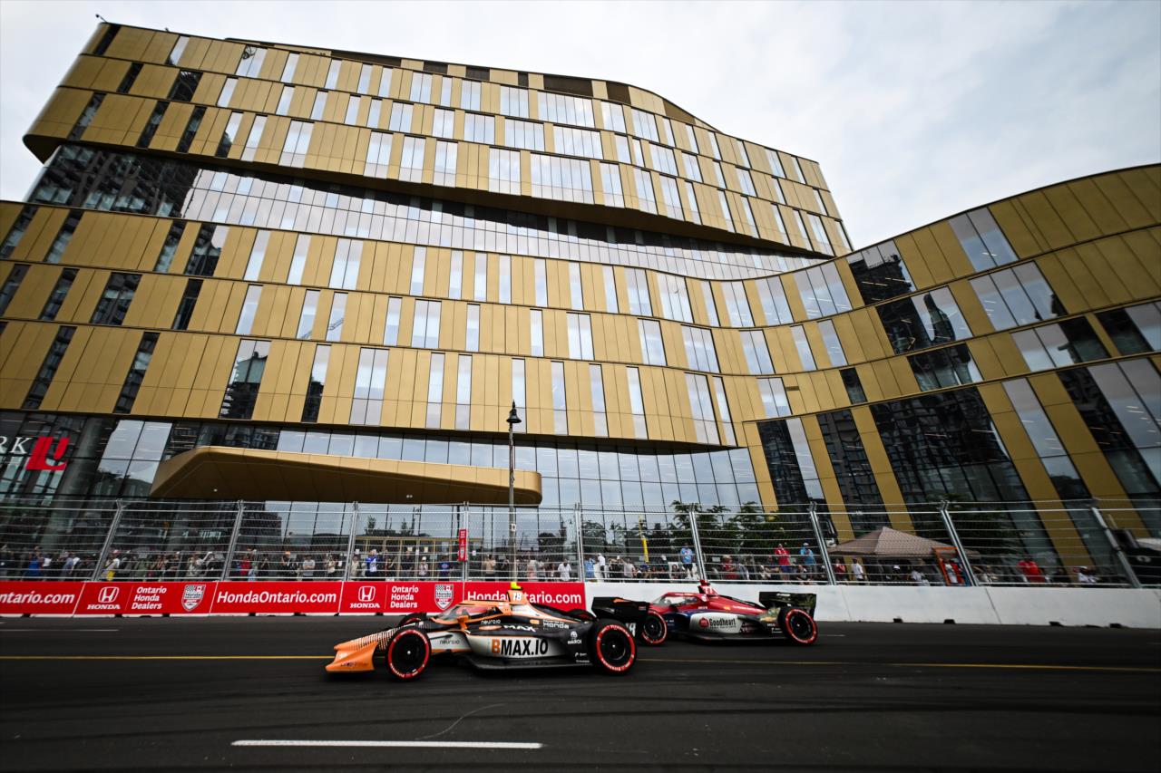 Romain Grosjean and Sting Ray Robb - Ontario Honda Dealers Indy at Markham - By: James Black -- Photo by: James  Black