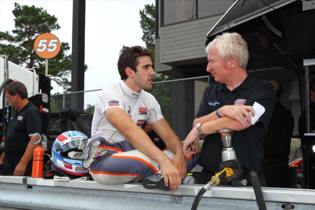 Tristan Vautier talks with his crew during the open test at Mid-Ohio -- Photo by: Chris Jones