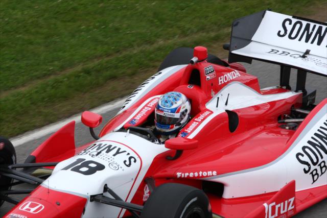 James Davison on the frontstretch during the Mid-Ohio Open Test -- Photo by: Chris Jones