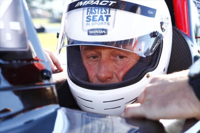 Jack Hanna of the Columbus Zoo about to take a two-seater ride at Mid-Ohio -- Photo by: Bret Kelley