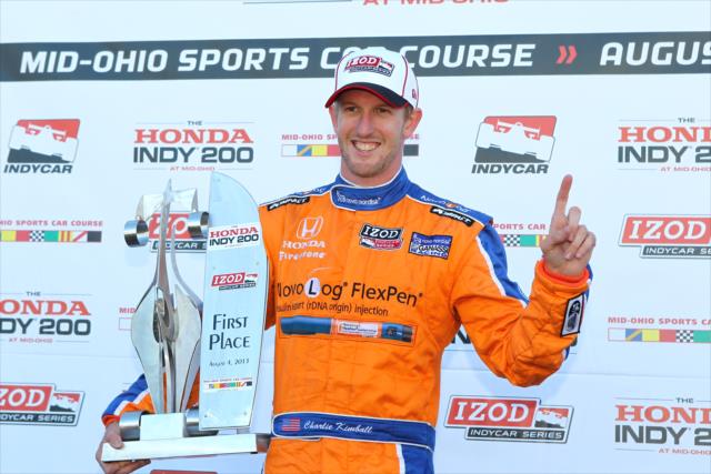 Charlie Kimball wins the 2013 Honda Indy 200 at Mid-Ohio -- Photo by: Chris Jones