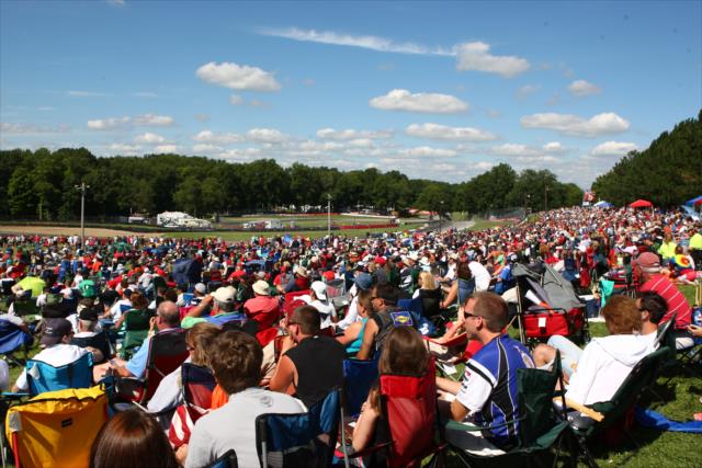 Fans pack the Esses at the Mid-Ohio Sports Car Course -- Photo by: Chris Jones