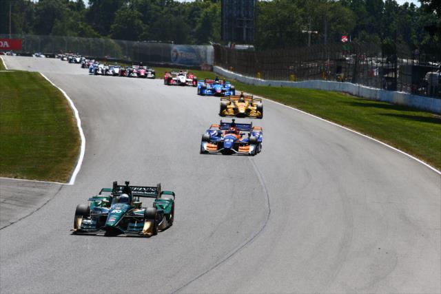 Luca Filippi leads a group down the backstretch during the Honda Indy 200 at Mid-Ohio -- Photo by: Bret Kelley