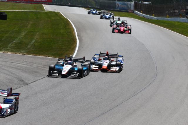 James Jakes and Stefano Coletti duel down the backstretch during the Honda Indy 200 at Mid-Ohio -- Photo by: Bret Kelley