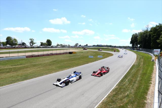 Marco Andretti and Graham Rahal fly down the backstretch during the Honda Indy 200 at Mid-Ohio -- Photo by: Bret Kelley