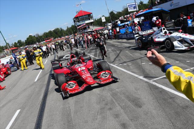 Graham Rahal pulls into Victory Lane following his win in the Honda Indy 200 at Mid-Ohio -- Photo by: Bret Kelley