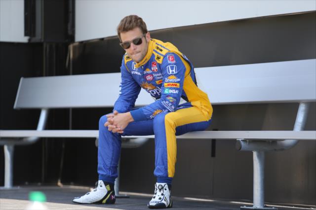 Marco Andretti waits to be announced during pre-race festivities for the Honda Indy 200 at Mid-Ohio -- Photo by: Chris Jones
