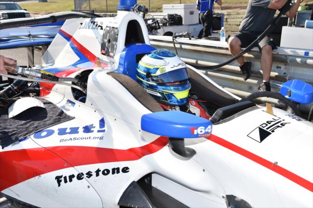 RC Enerson sits in the No. 19 Scouting Honda on pit lane during the team test at Mid-Ohio Sports Car Course -- Photo by: Chris Owens