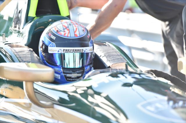 JR Hildebrand sits in the No. 20 Fuzzy's Vodka Chevrolet during the team test at the Mid-Ohio Sports Car Course -- Photo by: Chris Owens