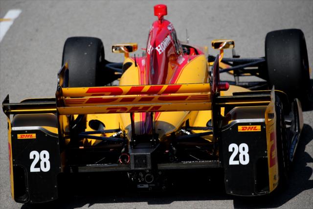 Ryan Hunter-Reay rolls down pit lane during the final warmup for the Honda Indy 200 at Mid-Ohio -- Photo by: Bret Kelley