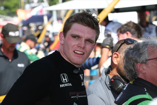 Conor Daly looks down pit lane after a solid 6th Place finish in the Honda Indy 200 at Mid-Ohio -- Photo by: Bret Kelley