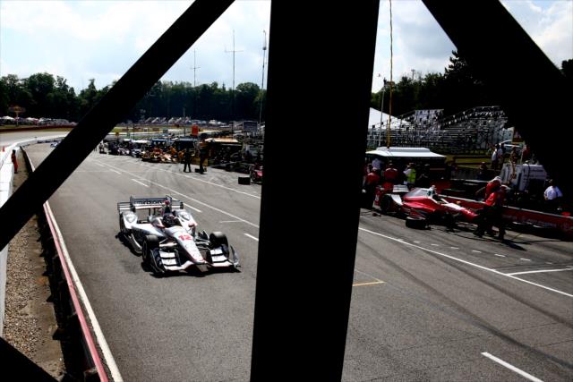 Will Power rolls down pit lane during the final warmup for the Honda Indy 200 at Mid-Ohio -- Photo by: Bret Kelley