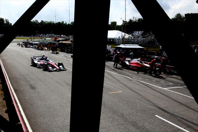 Jack Hawksworth rolls into pit lane during the final warmup for the Honda Indy 200 at Mid-Ohio -- Photo by: Bret Kelley