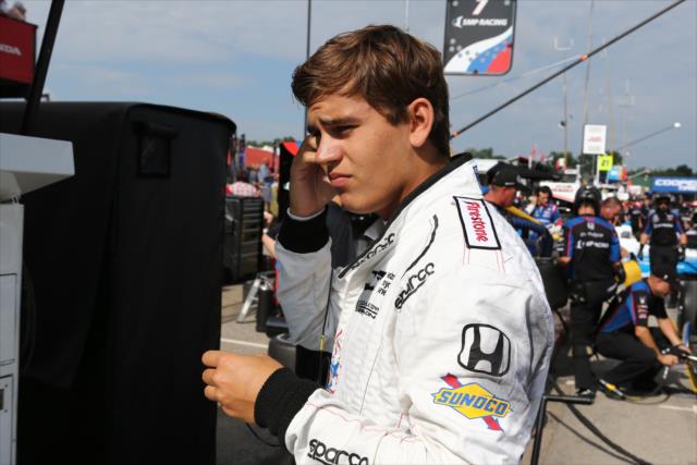 RC Enerson gets prepared along pit lane for the final warmup for the Honda Indy 200 at Mid-Ohio -- Photo by: Chris Jones