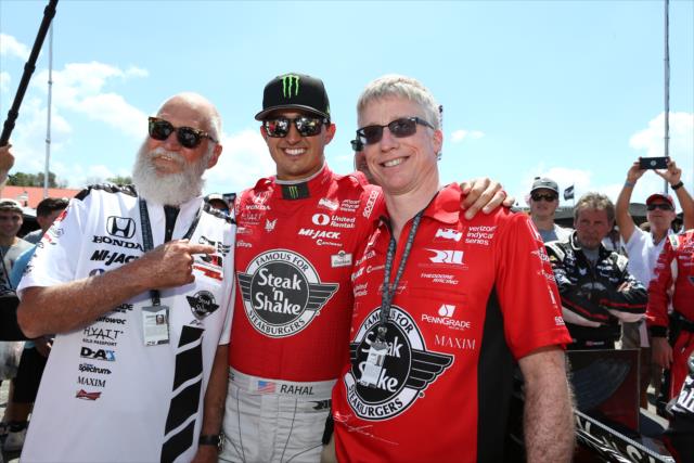 Graham Rahal with David Letterman during pre-race festivities for the Honda Indy 200 at Mid-Ohio -- Photo by: Chris Jones