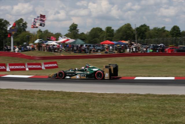 Josef Newgarden rounds the Turn 12 Carousel turn during the Honda Indy 200 at Mid-Ohio -- Photo by: Chris Jones