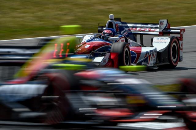 Jack Hawksworth chases down the field into Turn 5 during the Honda Indy 200 at Mid-Ohio -- Photo by: Chris Owens