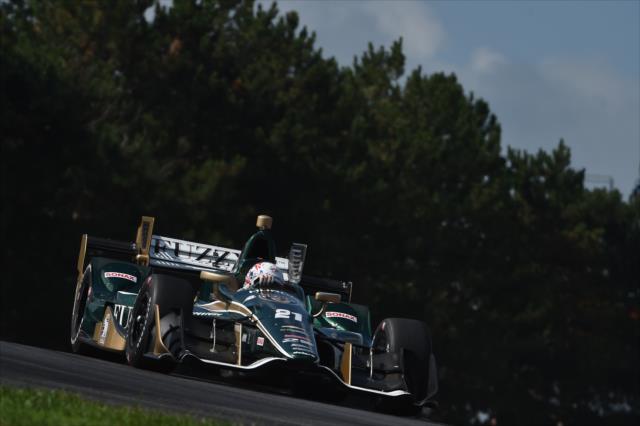 Josef Newgarden crests the Turn 5 hill during the Honda Indy 200 at Mid-Ohio -- Photo by: Chris Owens