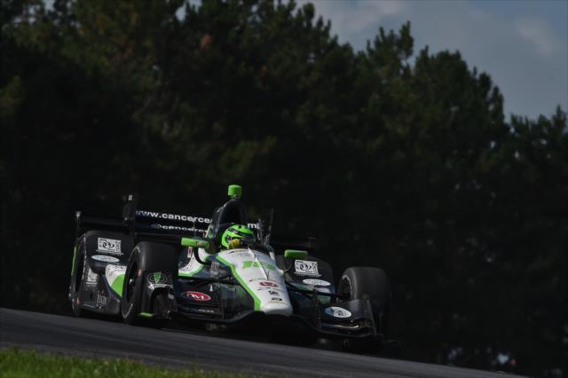 Conor Daly crests the Turn 5 hill during the Honda Indy 200 at Mid-Ohio -- Photo by: Chris Owens