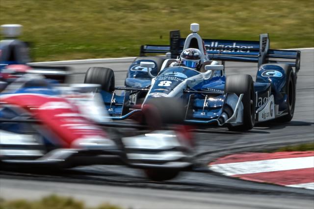 Max Chilton chases down the field into Turn 5 during the Honda Indy 200 at Mid-Ohio -- Photo by: Chris Owens