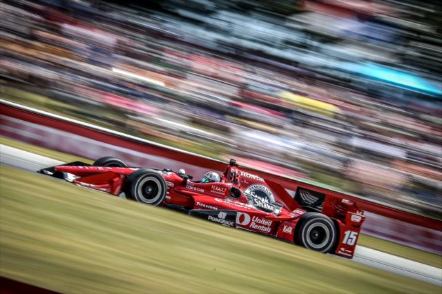 Graham Rahal sets up for Turn 5 during the Honda Indy 200 at Mid-Ohio -- Photo by: Chris Owens