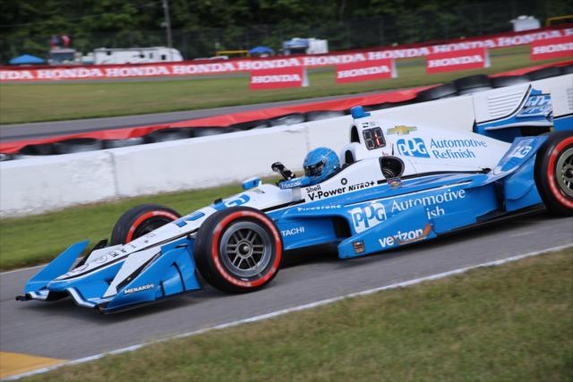 Simon Pagenaud comes into pit lane during the Honda Indy 200 at Mid-Ohio -- Photo by: Matt Fraver