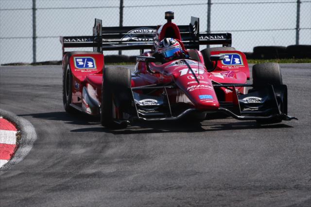 Graham Rahal sails into the Turn 2 Keyhole turn during the final warmup for the Honda Indy 200 at Mid-Ohio -- Photo by: Bret Kelley
