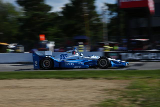 Josef Newgarden streaks across the start/finish line during the Honda Indy 200 at Mid-Ohio -- Photo by: Bret Kelley