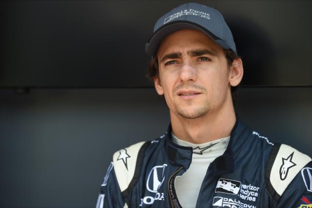 Esteban Gutierrez waits backstage during pre-race festivities for the Honda Indy 200 at Mid-Ohio -- Photo by: Chris Owens