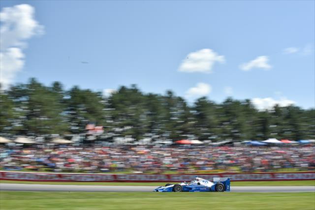 Josef Newgarden flies up the Turn 5 hill during the Honda Indy 200 at Mid-Ohio -- Photo by: Chris Owens