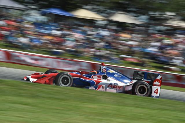Conor Daly flies up the Turn 5 hill during the Honda Indy 200 at Mid-Ohio -- Photo by: Chris Owens