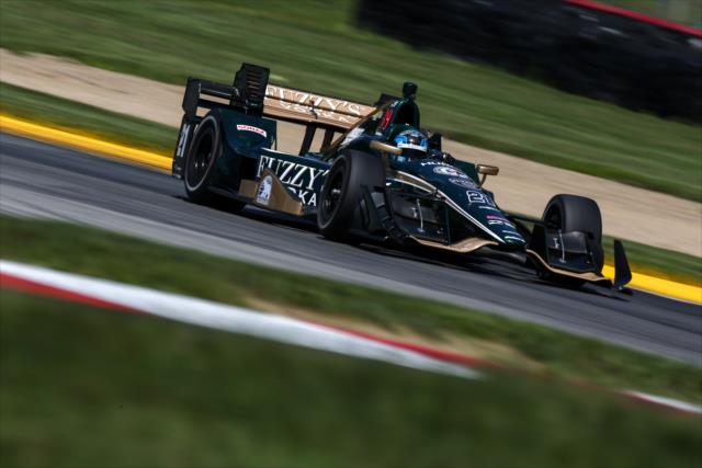 JR Hildebrand on course during the final warmup for the Honda Indy 200 at Mid-Ohio -- Photo by: Joe Skibinski