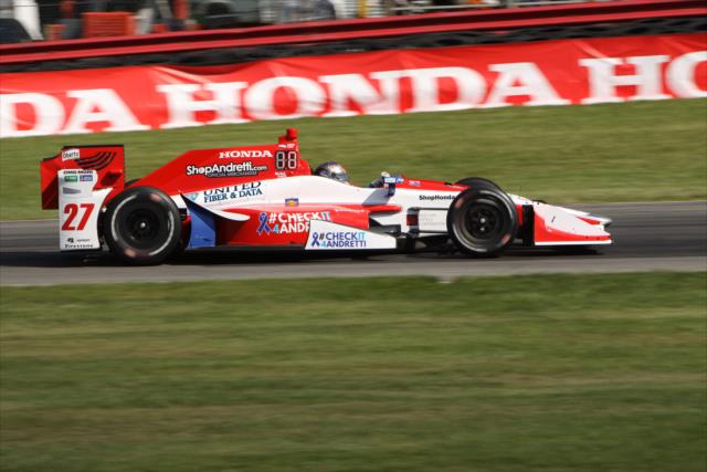 Marco Andretti soars through the Turn 12 Carousel during the Honda Indy 200 at Mid-Ohio -- Photo by: Matt Fraver