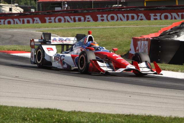 Conor Daly dives into Turn 13 during the Honda Indy 200 at Mid-Ohio -- Photo by: Matt Fraver
