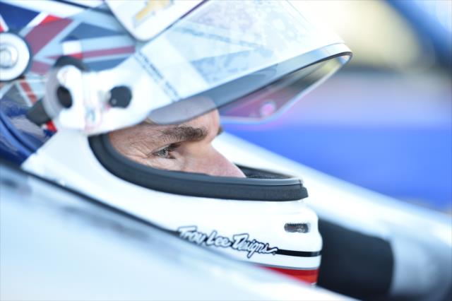 Will Power stares down pit lane from his No. 12 Verizon Chevrolet prior to practice for the ABC Supply 500 at Pocono Raceway -- Photo by: Chris Owens