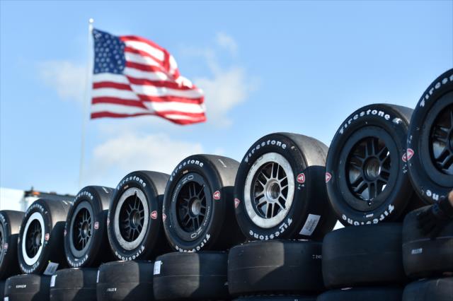 Firestone tires at the ready at Pocono Raceway -- Photo by: Chris Owens