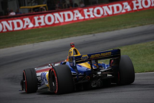 Alexander Rossi rolls through the Keyhole Turn (Turn 2) during the Honda Indy 200 at Mid-Ohio -- Photo by: Chris Jones
