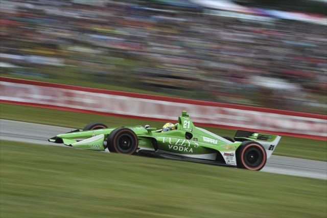 Spencer Pigot races toward Turn 5 during the Honda Indy 200 at Mid-Ohio -- Photo by: Chris Owens
