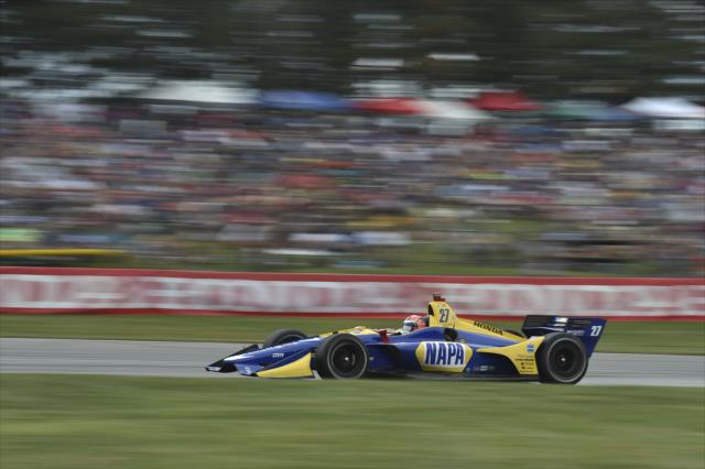 Alexander Rossi races toward Turn 5 during the Honda Indy 200 at Mid-Ohio -- Photo by: Chris Owens