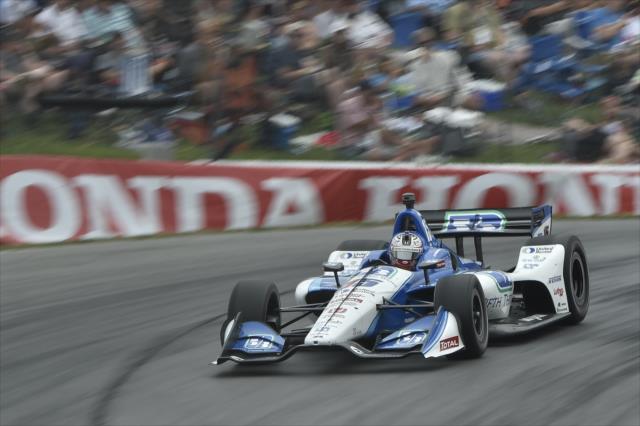 Graham Rahal screams over the Turn 5 hill during the Honda Indy 200 at Mid-Ohio -- Photo by: Chris Owens