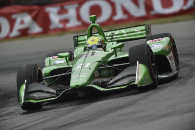 Spencer Pigot races through the Carousel (Turn 12) during the Honda Indy 200 at Mid-Ohio -- Photo by: Chris Owens