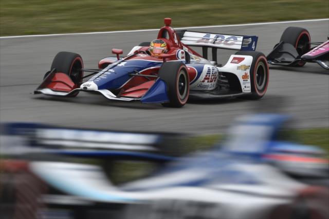 Matheus 'Matt' Leist chases down the field entering Turn 5 during the Honda Indy 200 at Mid-Ohio -- Photo by: Chris Owens