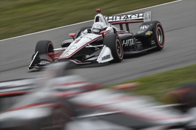 Josef Newgarden chases down the field entering Turn 5 during the Honda Indy 200 at Mid-Ohio -- Photo by: Chris Owens