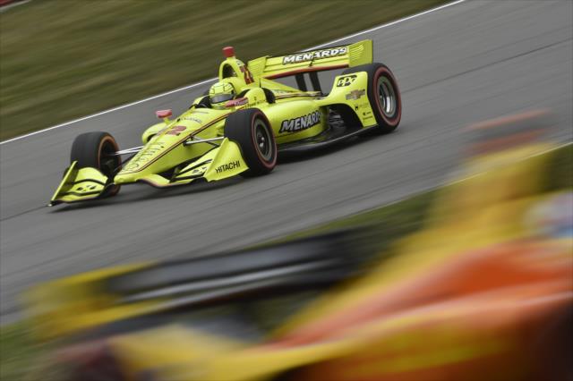 Simon Pagenaud chases down the field entering Turn 5 during the Honda Indy 200 at Mid-Ohio -- Photo by: Chris Owens