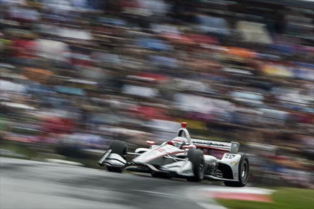 Will Power launches over the Turn 5 hill during the Honda Indy 200 at Mid-Ohio -- Photo by: Chris Owens