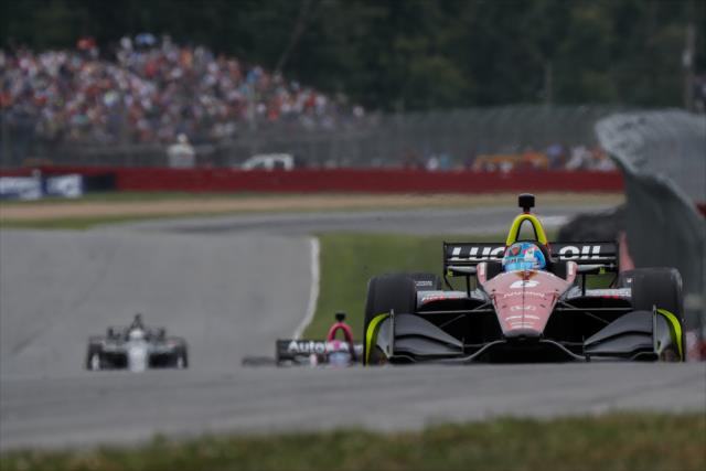 Robert Wickens sets up for the Keyhole Turn (Turn 2) during the Honda Indy 200 at Mid-Ohio -- Photo by: Joe Skibinski