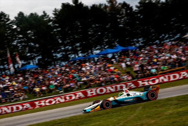 Conor Daly screams through Turn 5 during the Honda Indy 200 at Mid-Ohio -- Photo by: Joe Skibinski