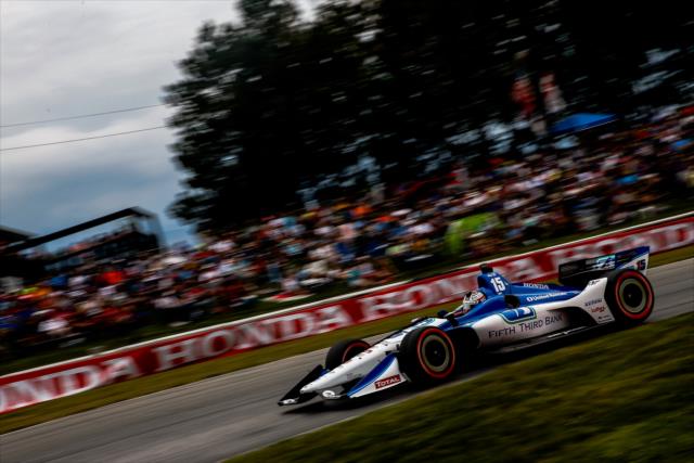 Graham Rahal screams through Turn 5 during the Honda Indy 200 at Mid-Ohio -- Photo by: Joe Skibinski