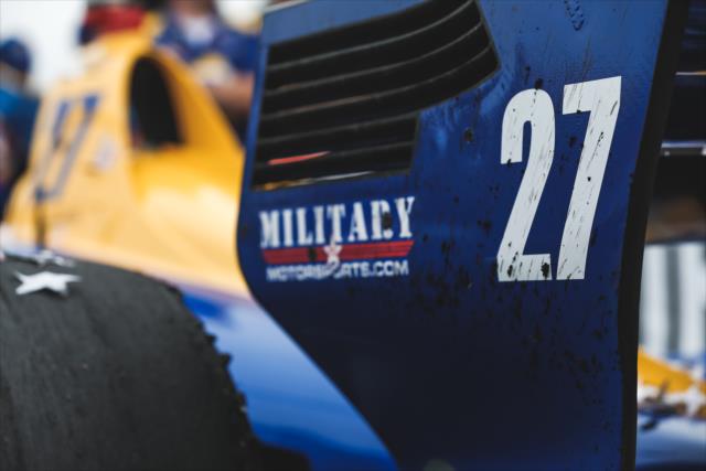 The No. 27 NAPA Auto Parts Honda of Alexander Rossi sits in Victory Lane after winning the Honda Indy 200 at Mid-Ohio -- Photo by: Joe Skibinski