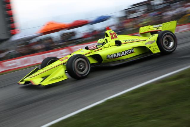 Simon Pagenaud roars over the Turn 5 hill during the Honda Indy 200 at Mid-Ohio -- Photo by: Matt Fraver